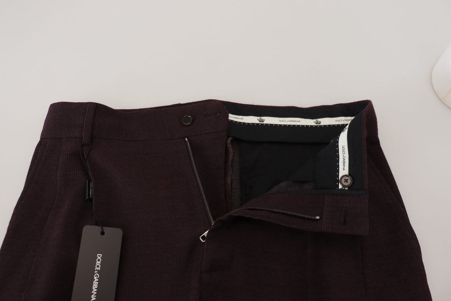 Pantalones elegantes de mezcla de algodón marrón