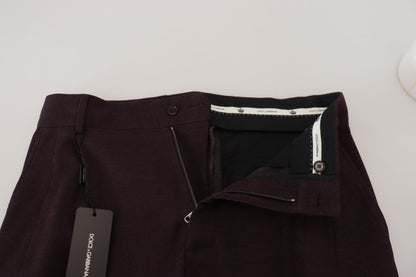 Pantalones elegantes de mezcla de algodón marrón