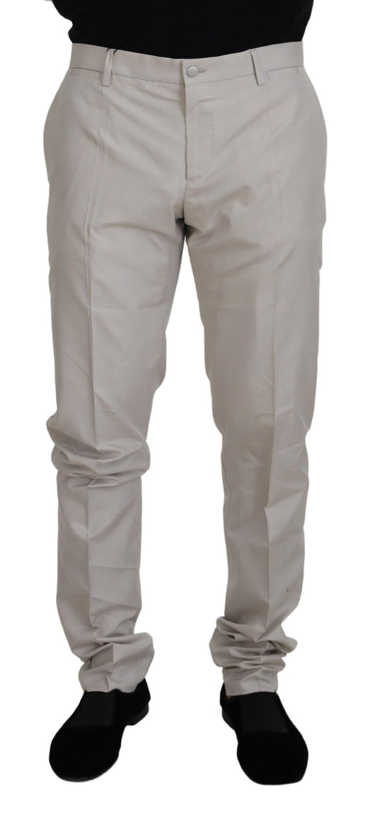 Pantalones elegantes de mezcla de seda en color blanco roto