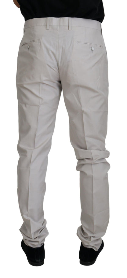 Pantalones elegantes de mezcla de seda en color blanco roto