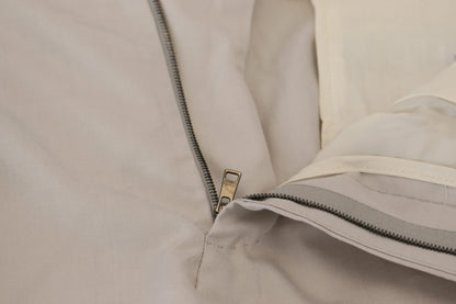 Pantalones elegantes de mezcla de seda en color blanco roto