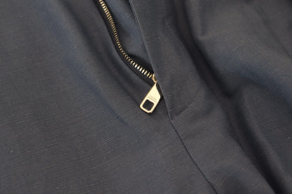 Pantalones elegantes de mezcla de lino y algodón azul