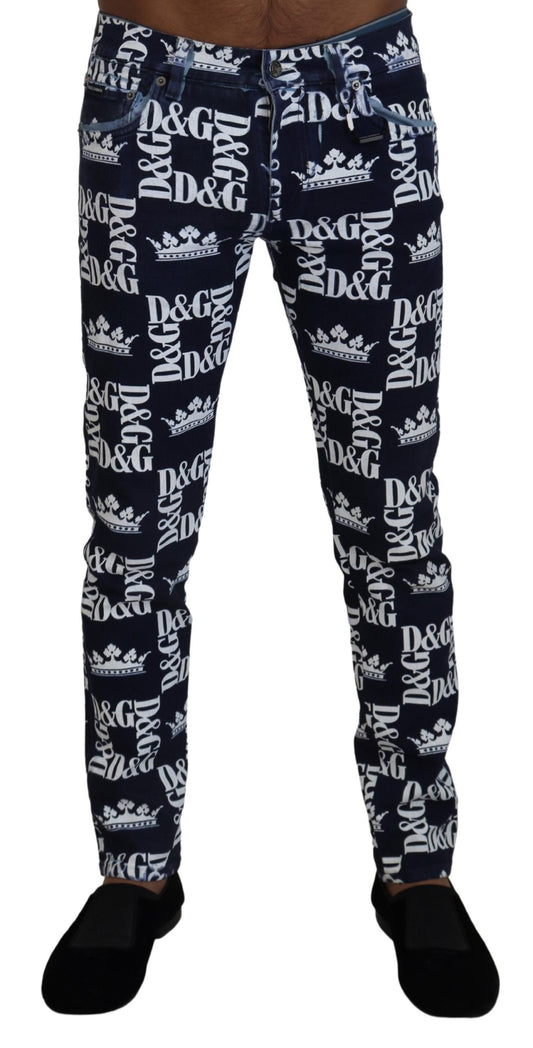 Pantalones vaqueros elegantes con estampado de corona