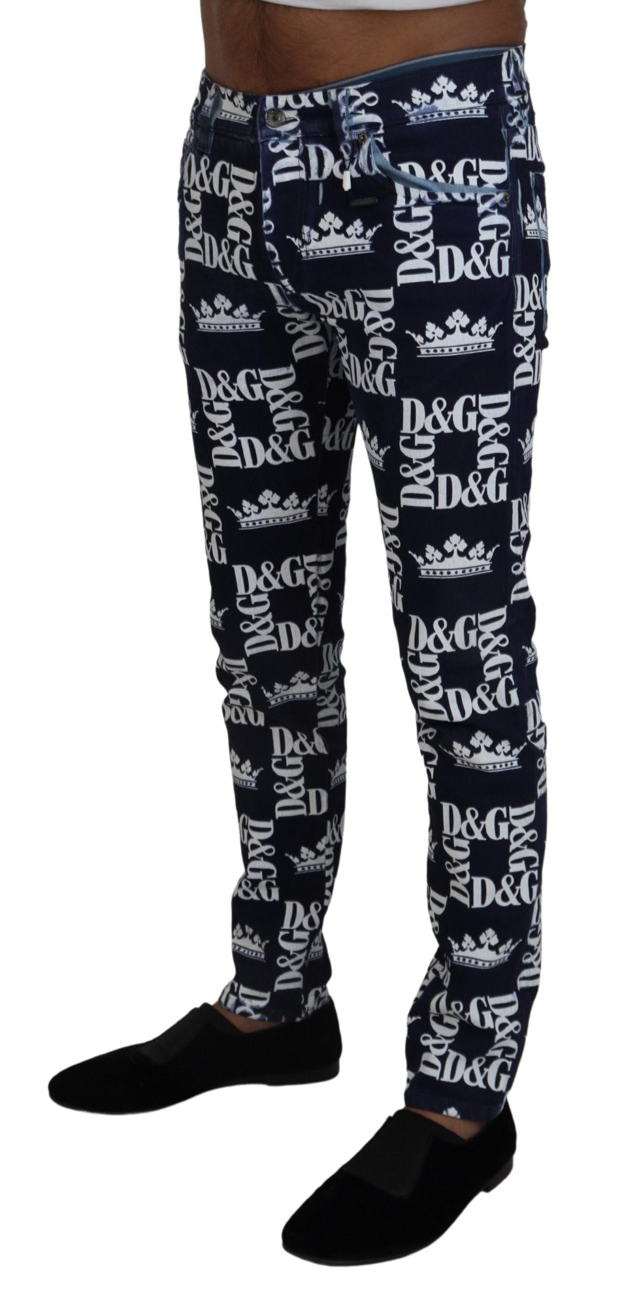 Pantalones vaqueros elegantes con estampado de corona