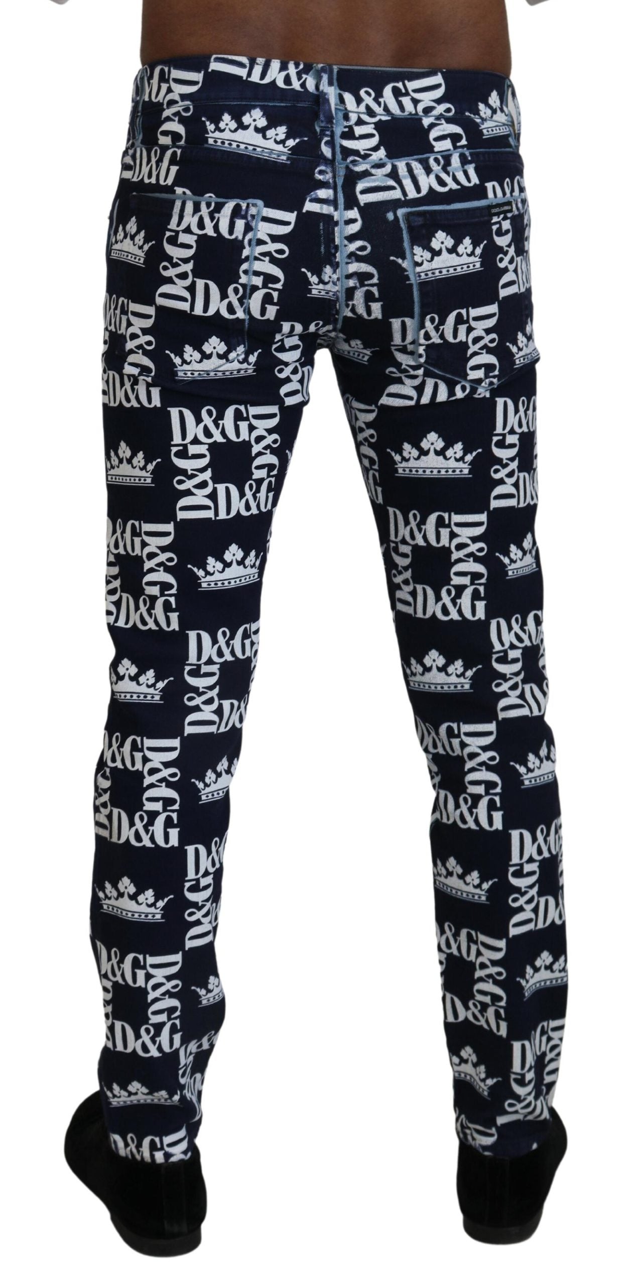 Pantalones vaqueros elegantes con estampado de corona