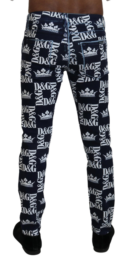 Pantalones vaqueros elegantes con estampado de corona