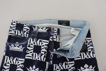 Pantalones vaqueros elegantes con estampado de corona