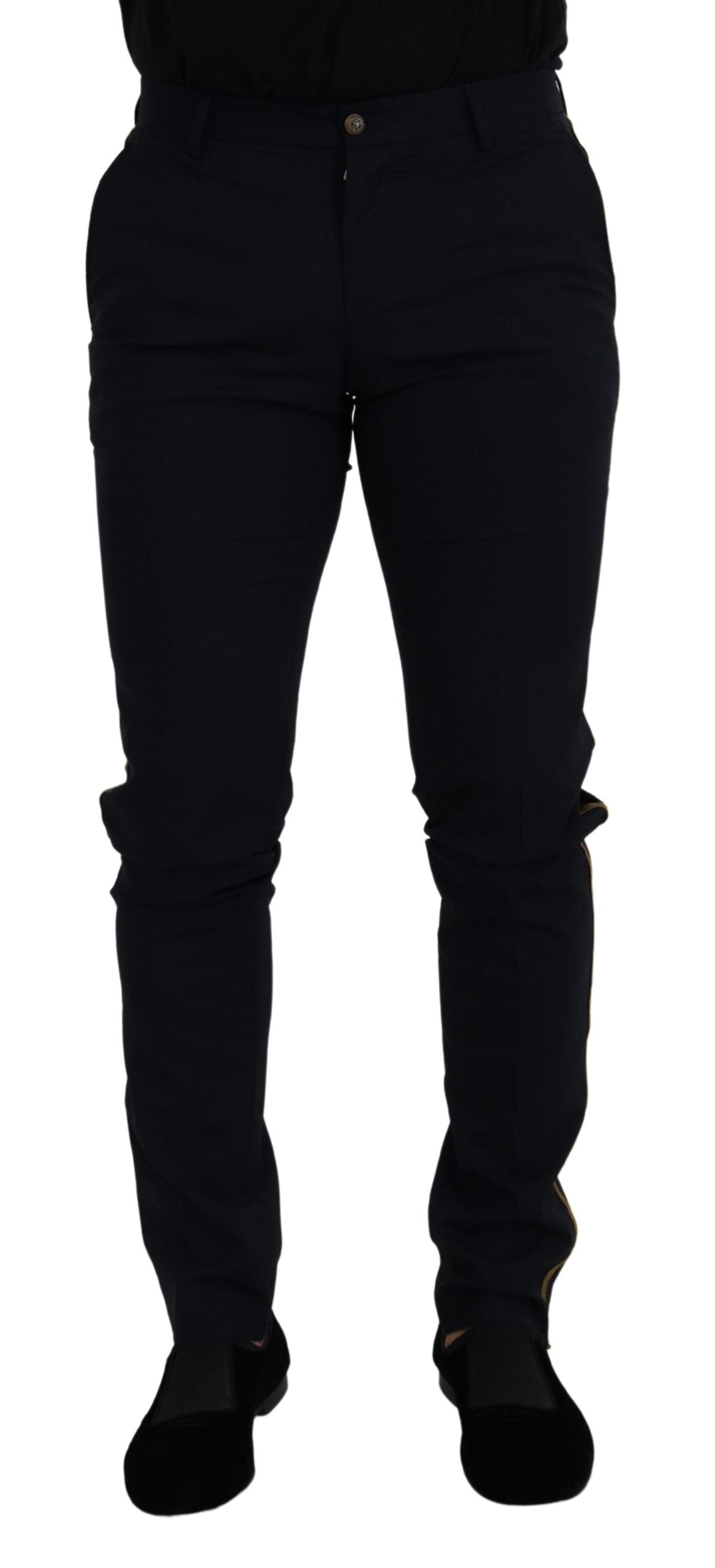 Pantalones elegantes de mezcla de lana negra