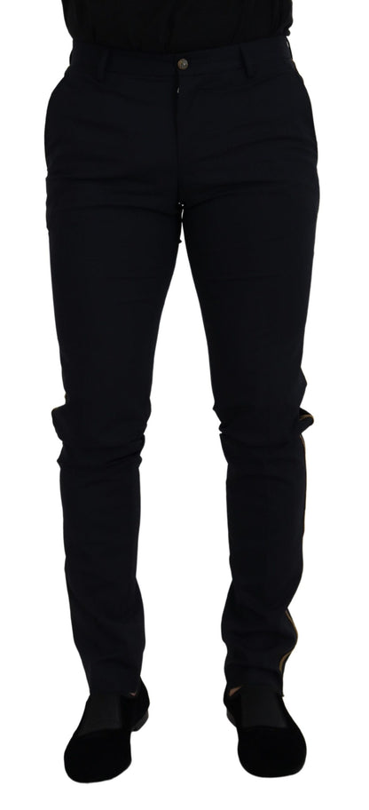 Pantalones elegantes de mezcla de lana negra