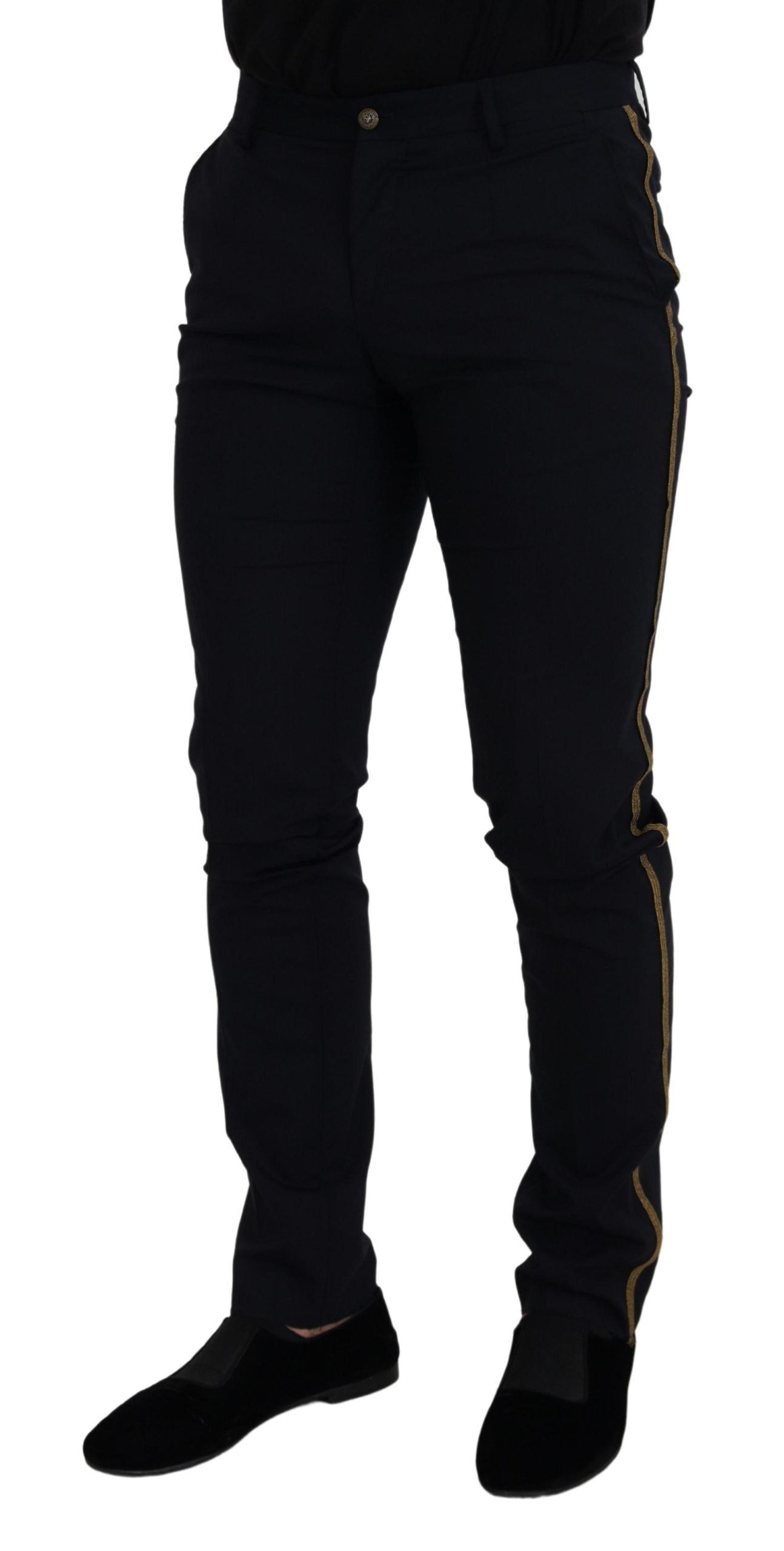 Pantalones elegantes de mezcla de lana negra