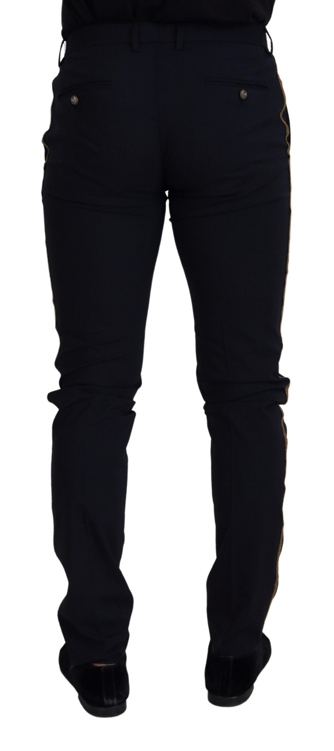Pantalones elegantes de mezcla de lana negra