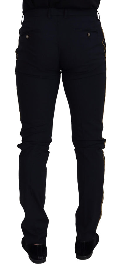 Pantalones elegantes de mezcla de lana negra