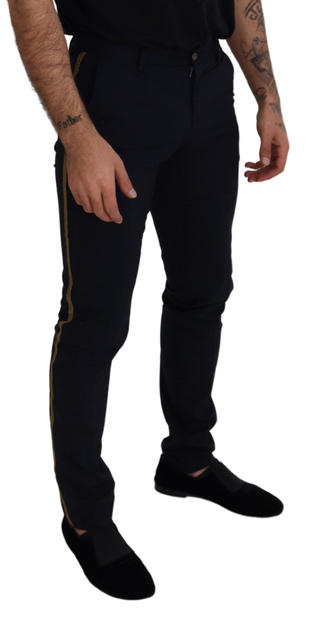 Pantalones elegantes de mezcla de lana negra
