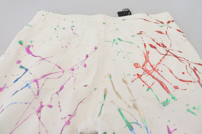 Pantalones vaqueros elegantes con estampado de salpicaduras blancas