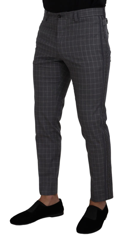Pantalones elegantes de algodón a cuadros para hombre