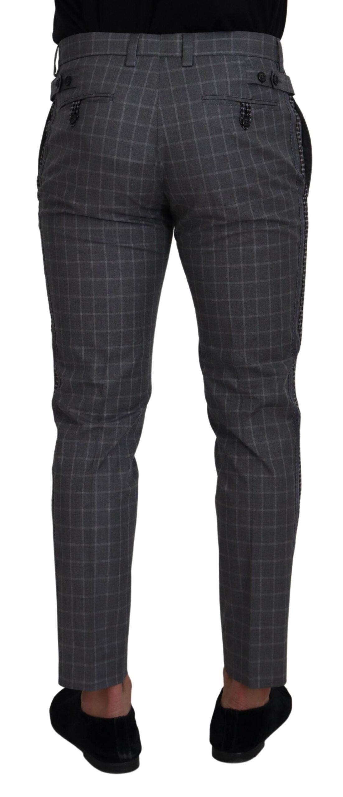 Pantalones elegantes de algodón a cuadros para hombre
