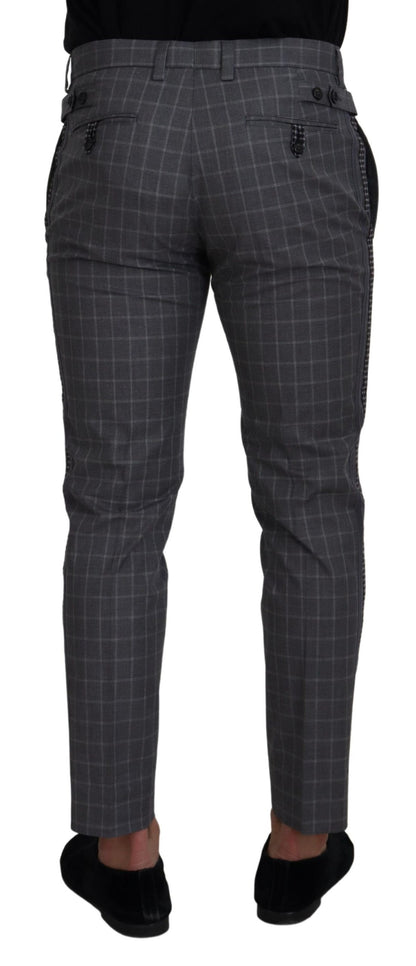 Pantalones elegantes de algodón a cuadros para hombre