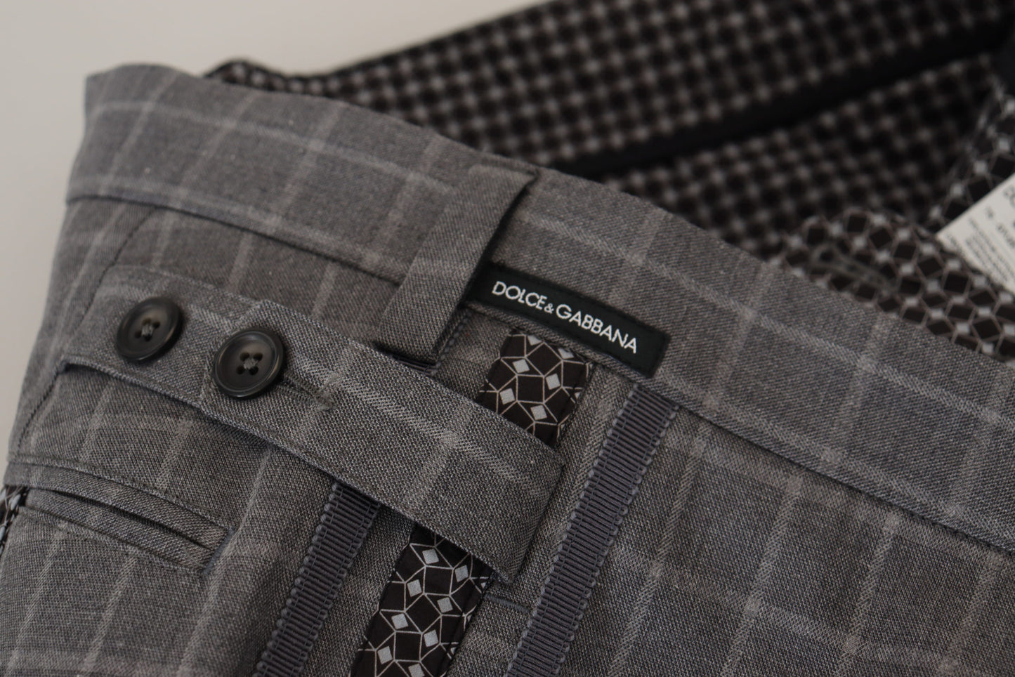 Pantalones elegantes de algodón a cuadros para hombre