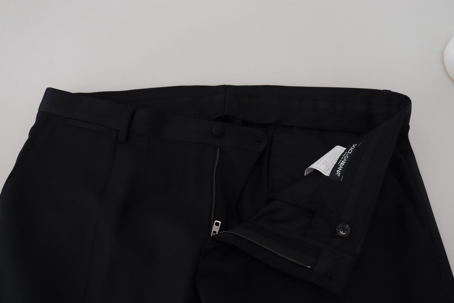 Pantalones elegantes de mezcla de lana virgen negra