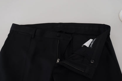 Pantalones elegantes de mezcla de lana virgen negra