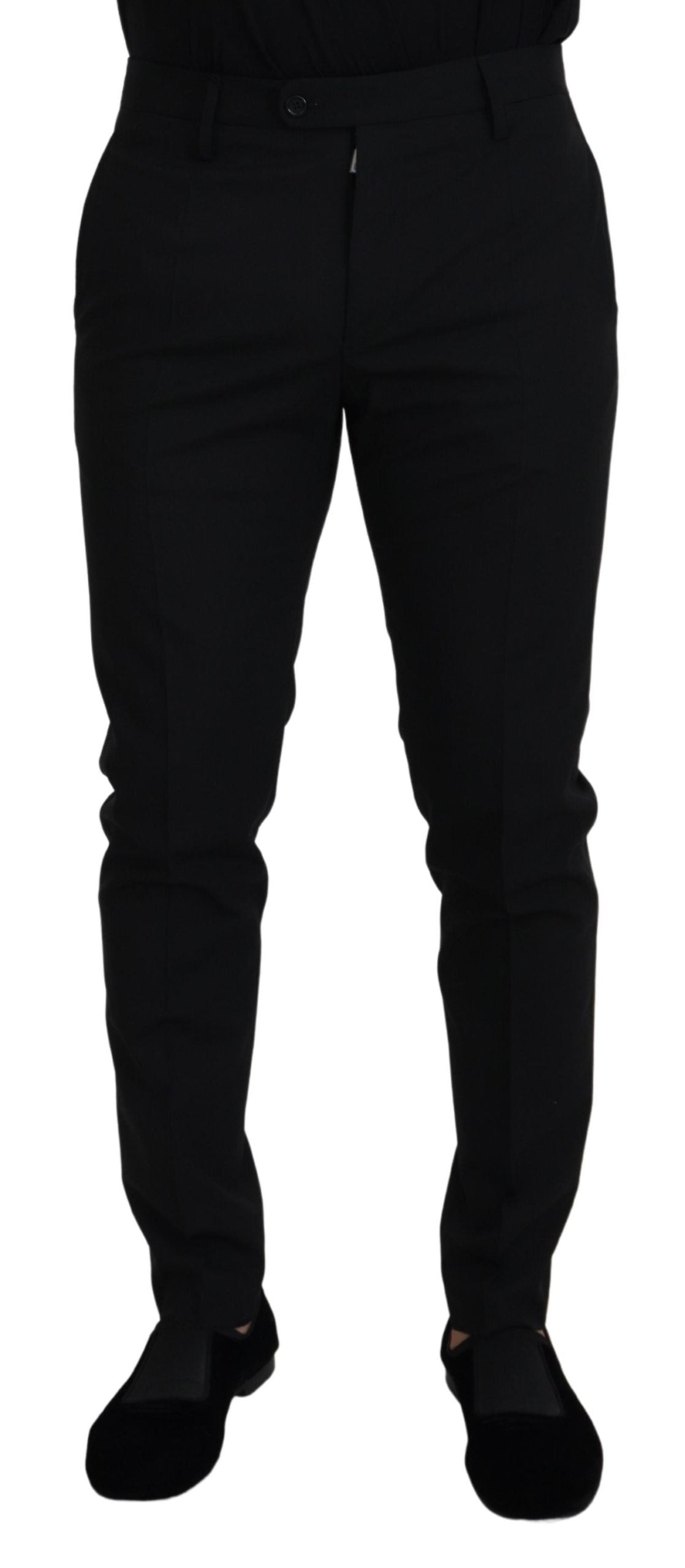 Pantalones elegantes de mezcla de lana negra