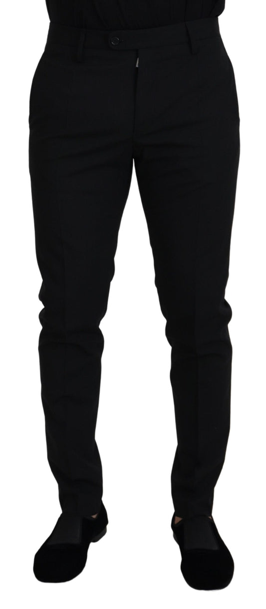 Pantalones elegantes de mezcla de lana negra
