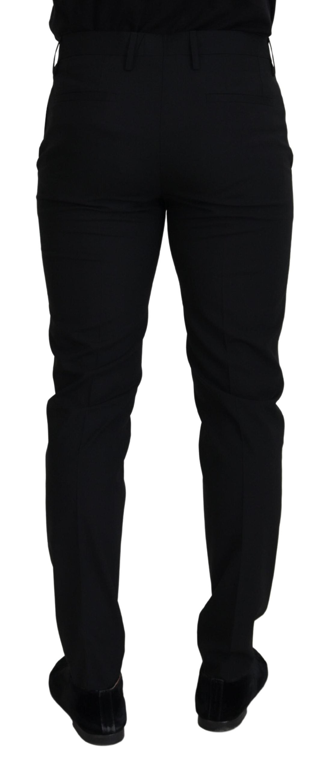 Pantalones elegantes de mezcla de lana negra