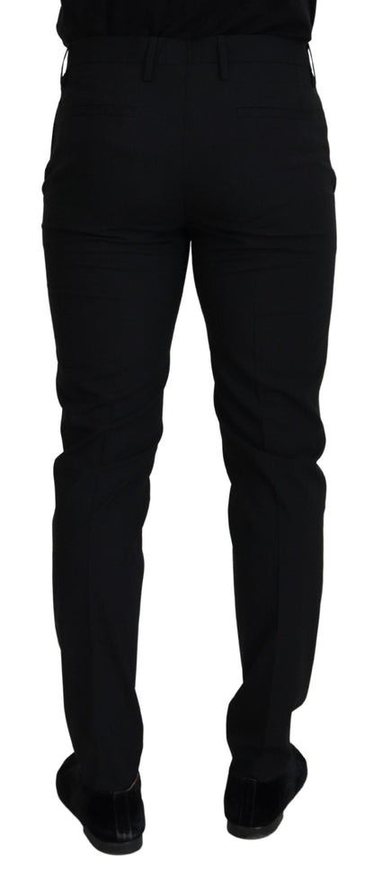 Pantalones elegantes de mezcla de lana negra