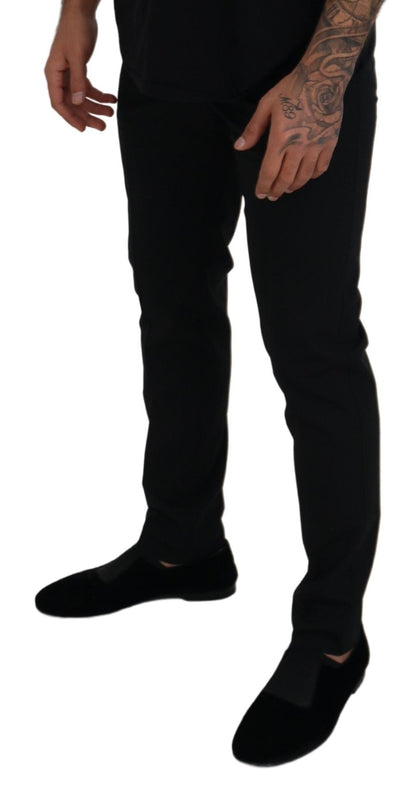 Pantalones elegantes de mezcla de lana negra