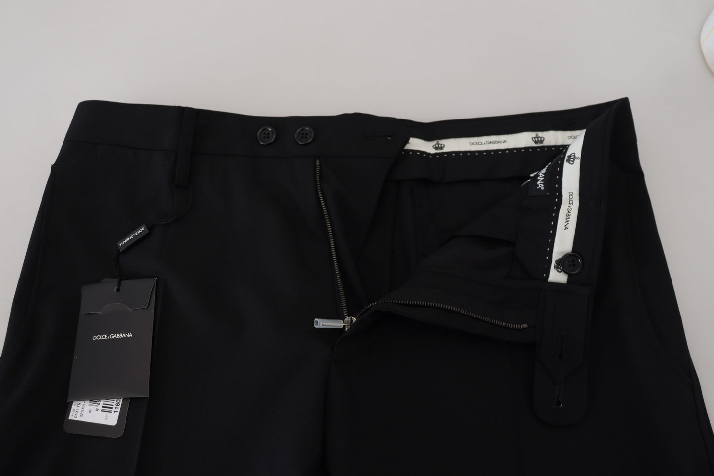 Pantalones elegantes de mezcla de lana negra
