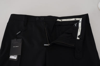 Pantalones elegantes de mezcla de lana negra