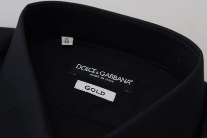 Camisa elegante de algodón negra