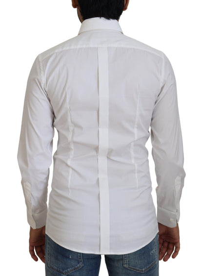 Camisa de vestir blanca deslumbrante de corte entallado