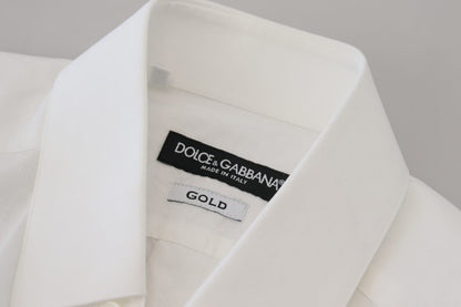 Camisa elegante de algodón blanca de corte entallado