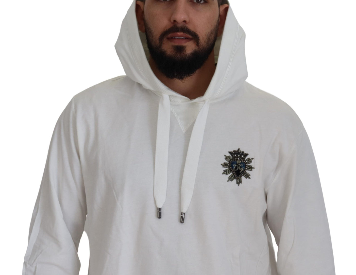 Impresionante suéter blanco con capucha