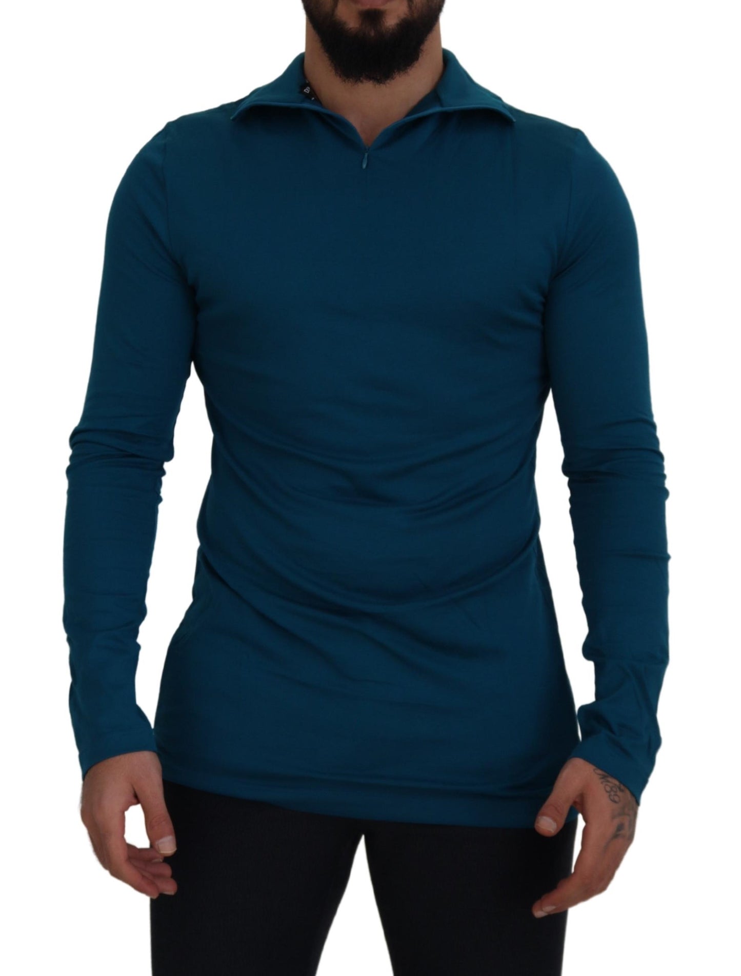 Suéter elegante de algodón azul