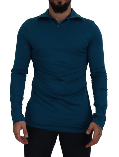 Suéter elegante de algodón azul