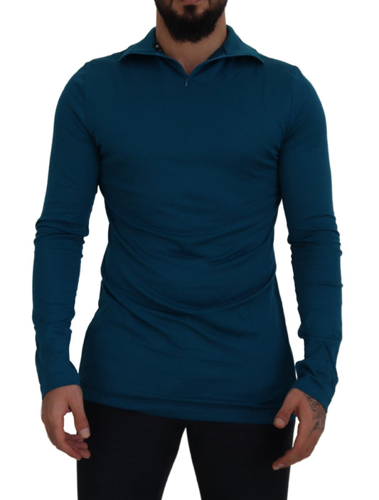 Suéter elegante de algodón azul