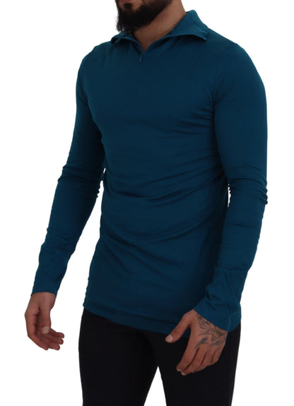 Suéter elegante de algodón azul