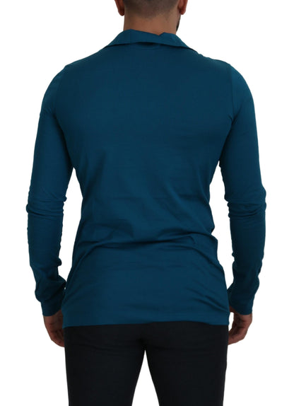 Suéter elegante de algodón azul