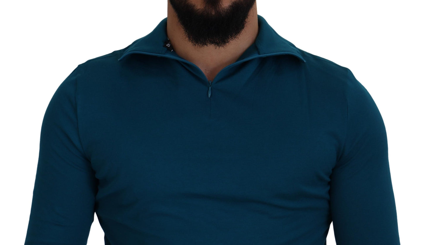 Suéter elegante de algodón azul