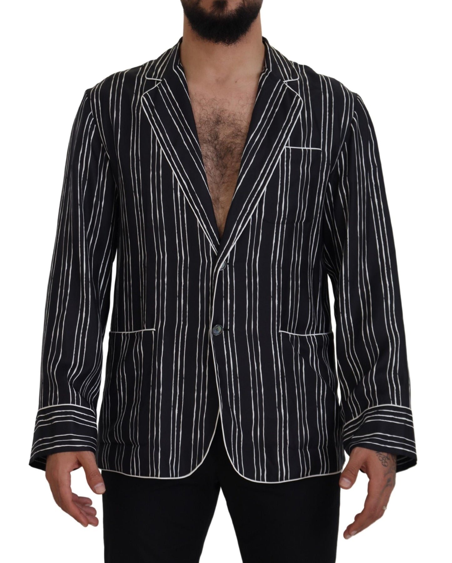 Chaqueta de pijama de seda elegante para estar en casa