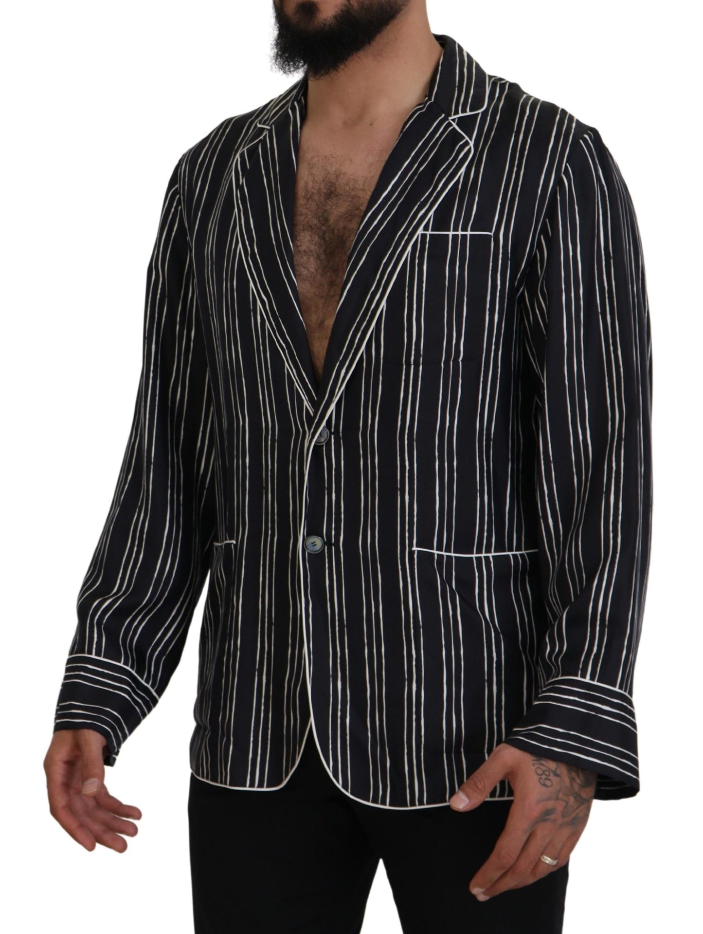 Chaqueta de pijama de seda elegante para estar en casa