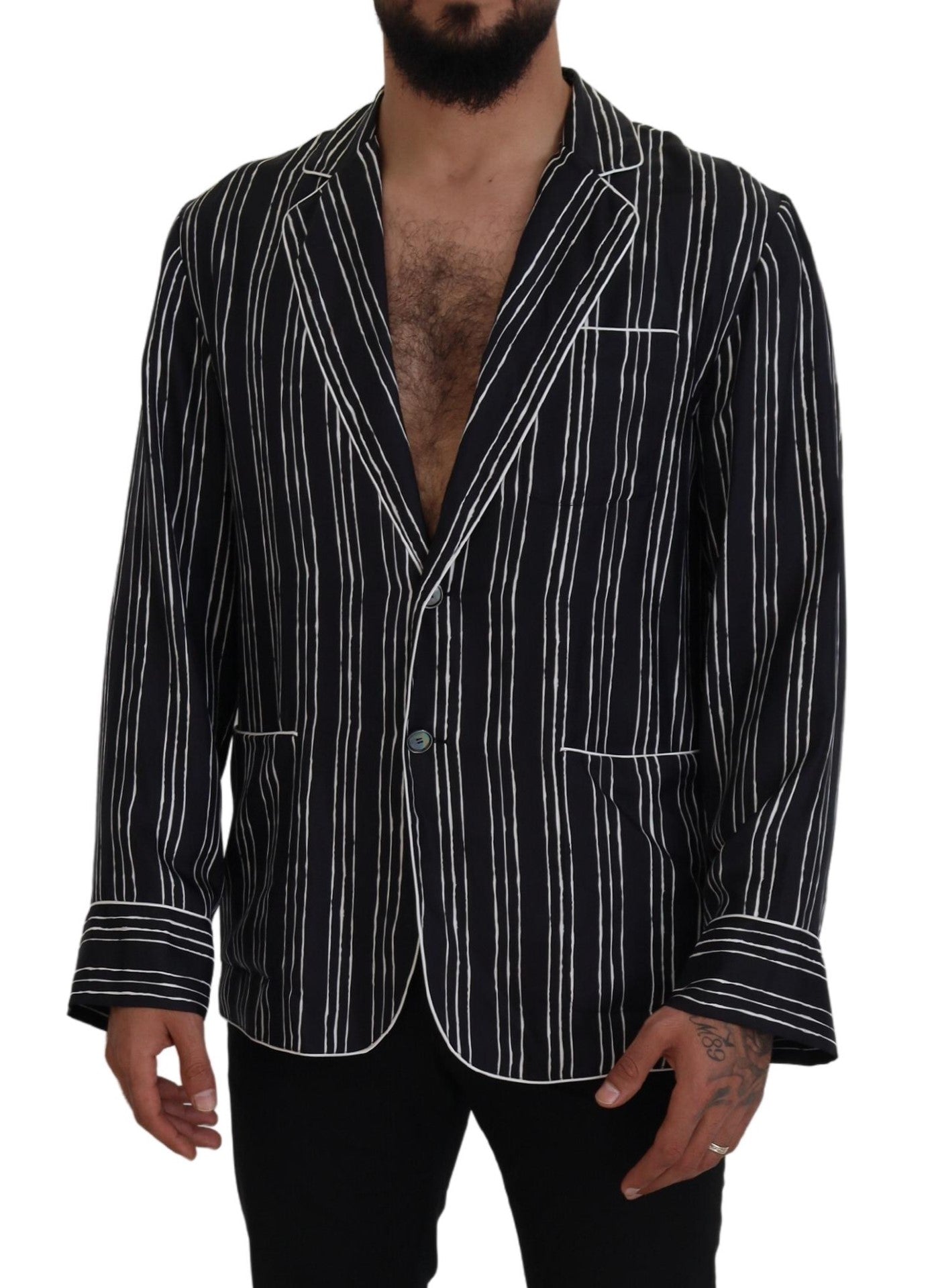 Chaqueta de pijama de seda elegante para estar en casa