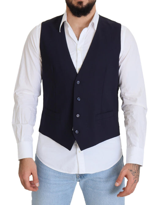 Elegante chaleco de vestir formal azul oscuro