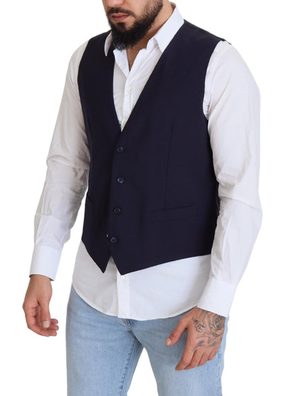 Elegante chaleco de vestir formal azul oscuro