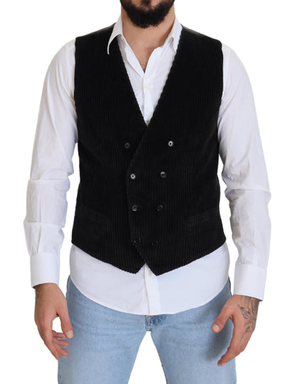 Elegante chaleco negro cruzado