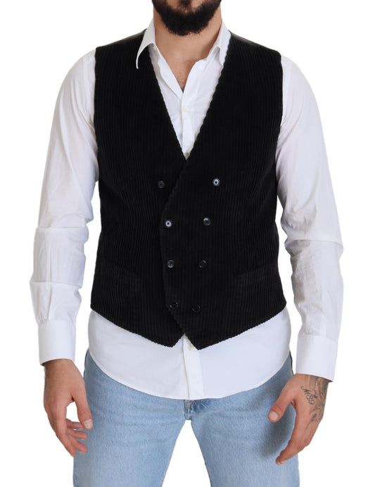 Elegante chaleco negro cruzado