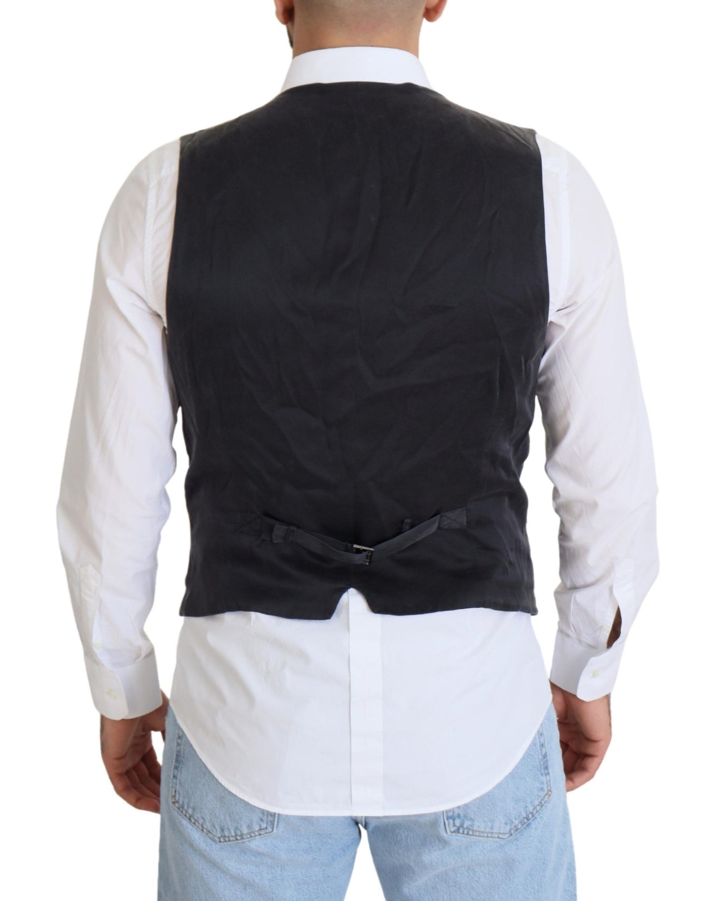 Elegante chaleco negro cruzado