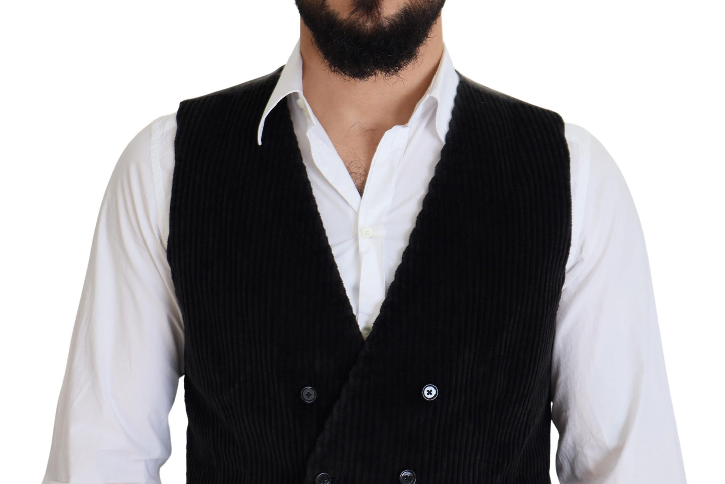 Elegante chaleco negro cruzado